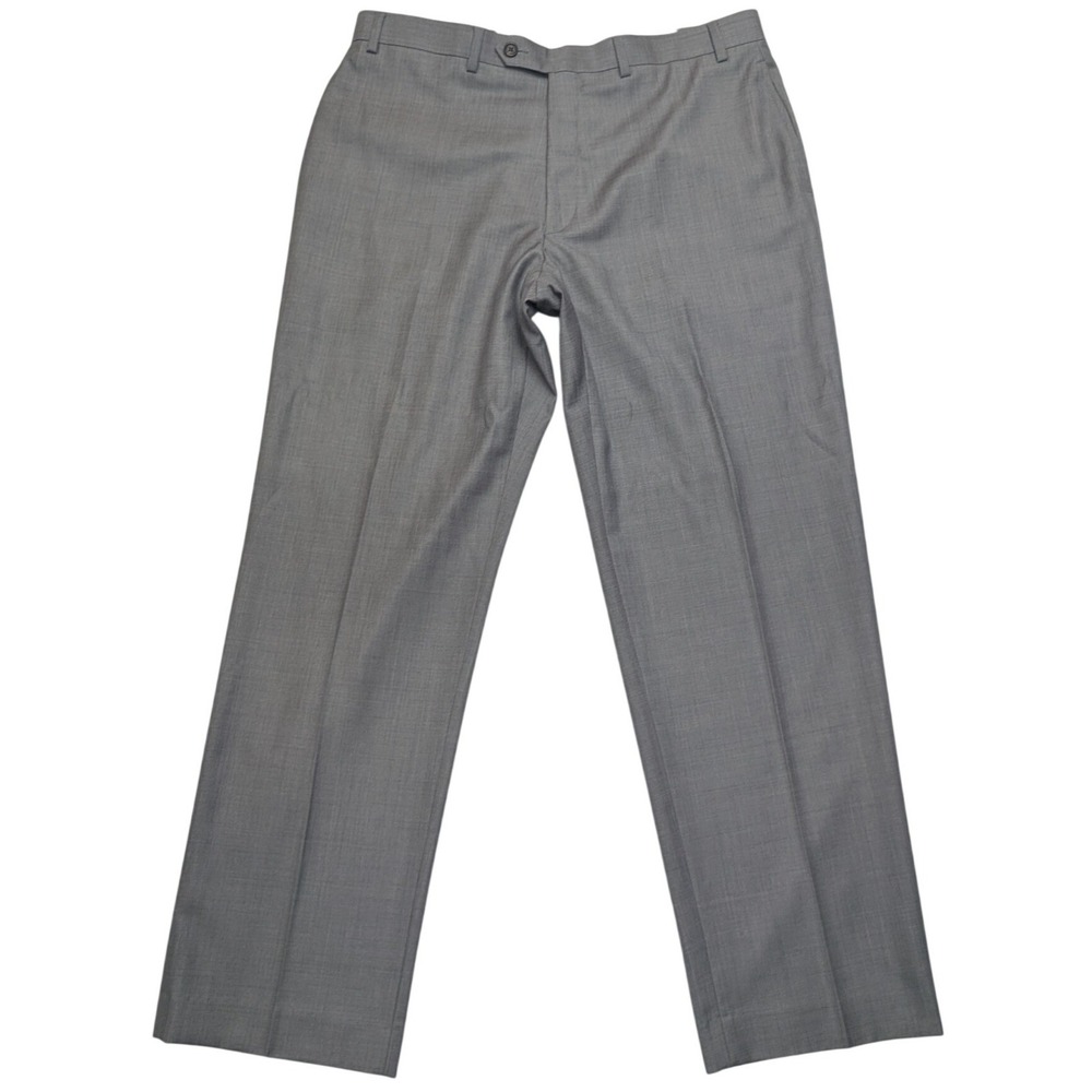 Ralph‎ Lauren Dress Pants Mens 36x30 Gray Flat Front Straight Leg Poly Rayon